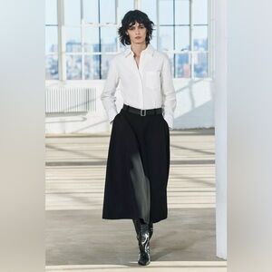 Zara black white contrast long sleeve dress